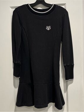 Kenzo Paris Black Tiger Crest Fit and FlareDress, Medium. Made in Portugal
